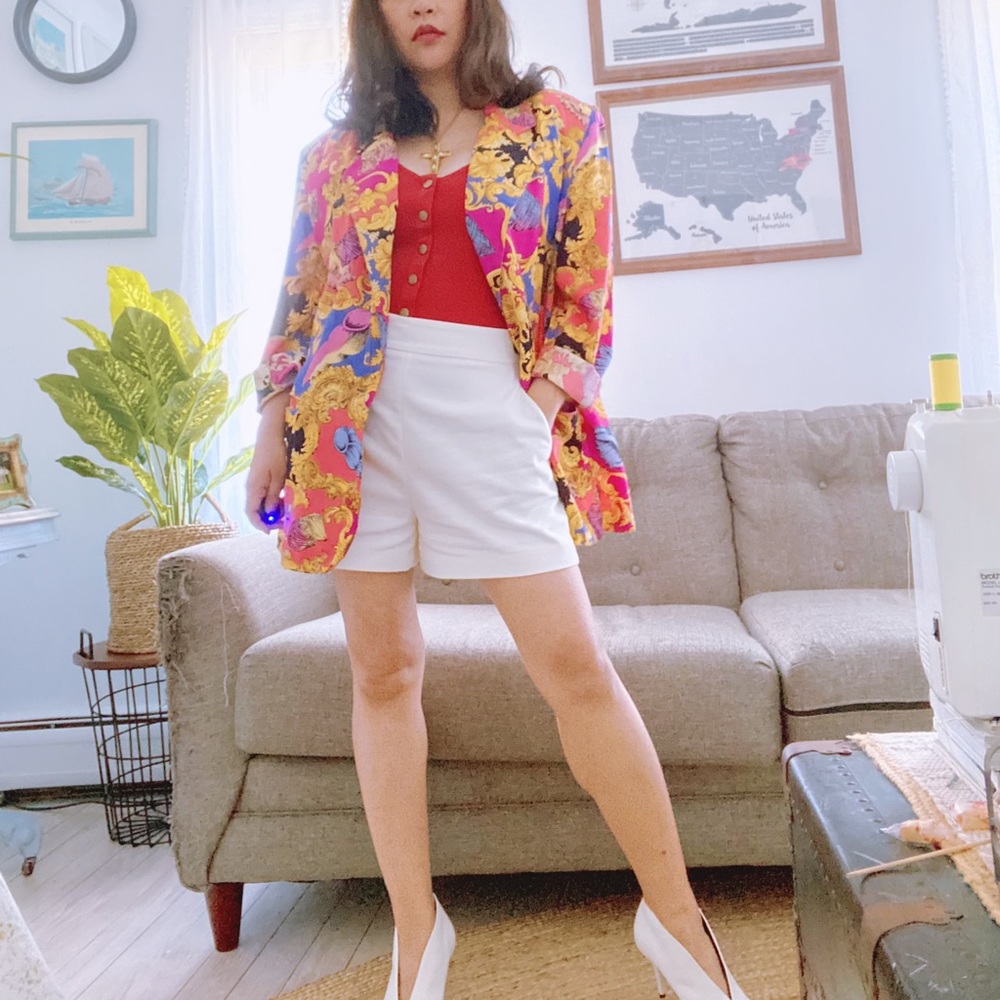 Vintage blazer (Versace-esque Prints) Oversized